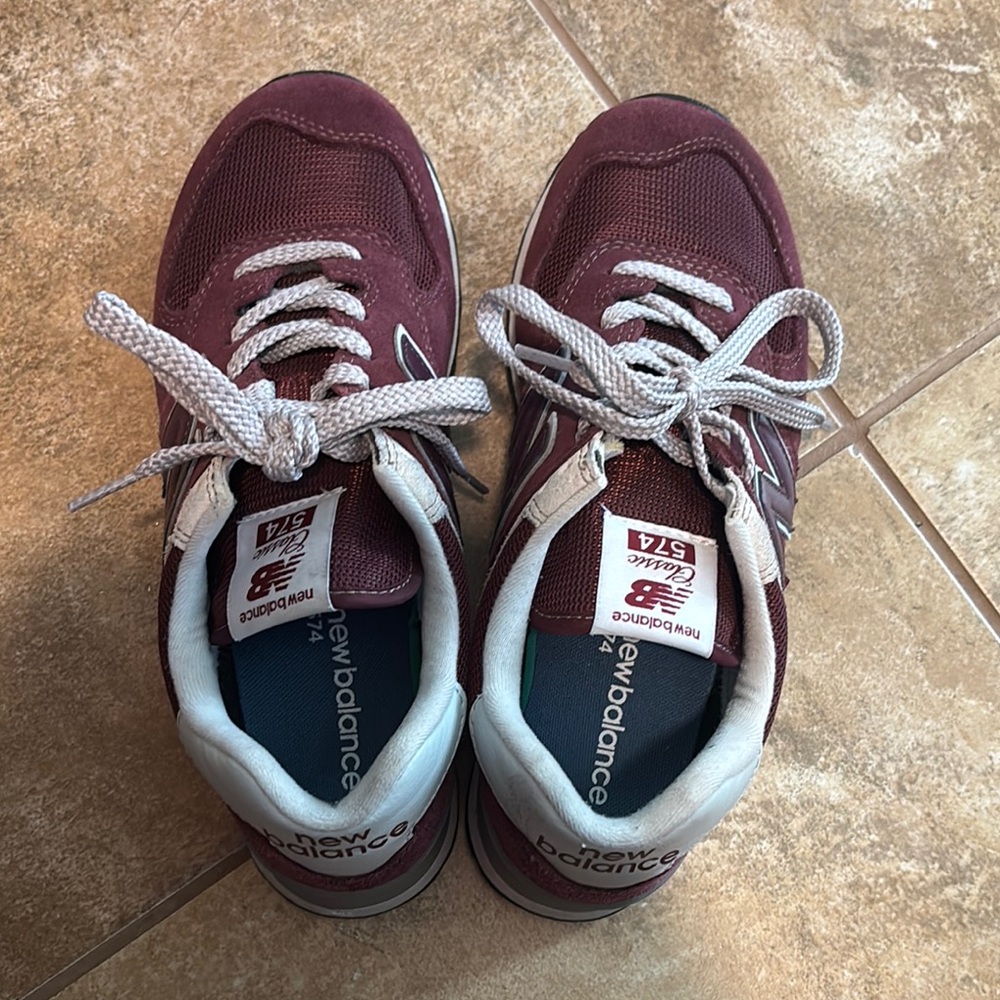 New Balance Kids Shoes - Burgundy and White